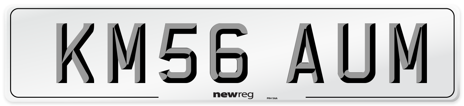 KM56 AUM Number Plate from New Reg